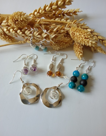 Boucles d'oreilles femmes en pierres naturelles